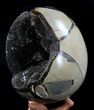 Septarian Dragon Egg Geode - Crystal Filled #37451-2